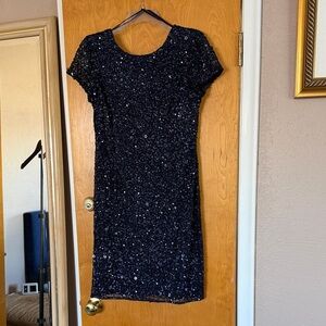 Adrianna Papell Midnight Sequin Mini Dress